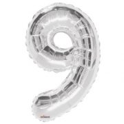 Silver Number 9 Foil Balloon - 34"